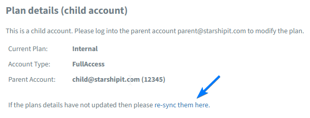 Re-sync accounts link