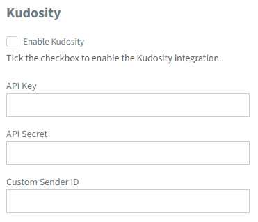 Kudosity settings
