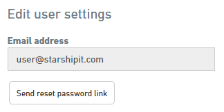 Send reset password link button