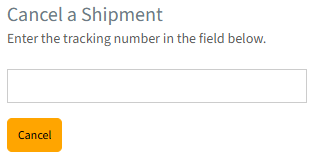 Carrier Tools section showing cancel shipment option