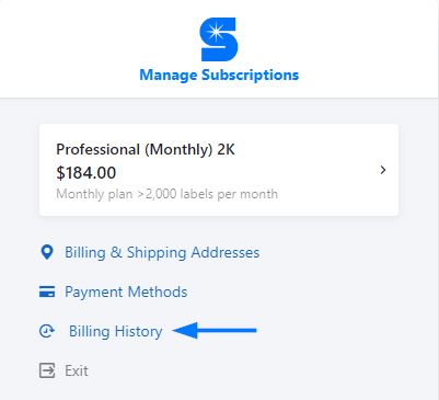 Billing History in Classic UI