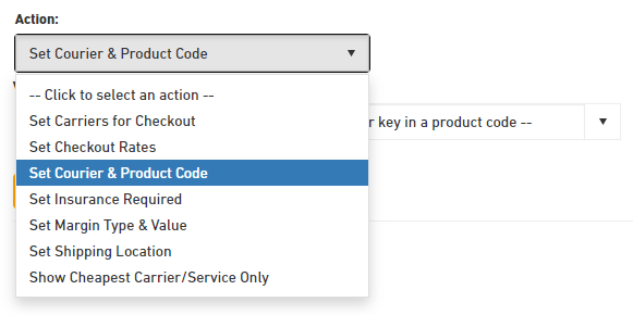 Shipping method to courier mapping rule