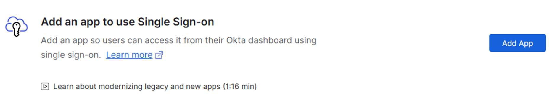 Okta Add App button